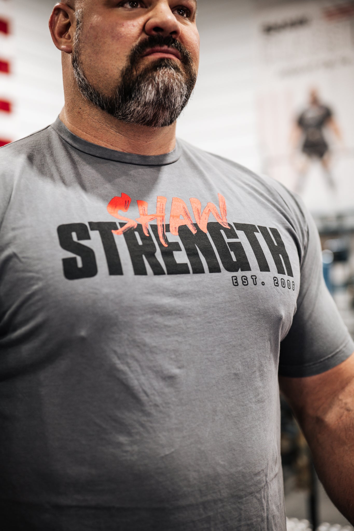 RED GRAY SHAW STRENGTH SHIRT