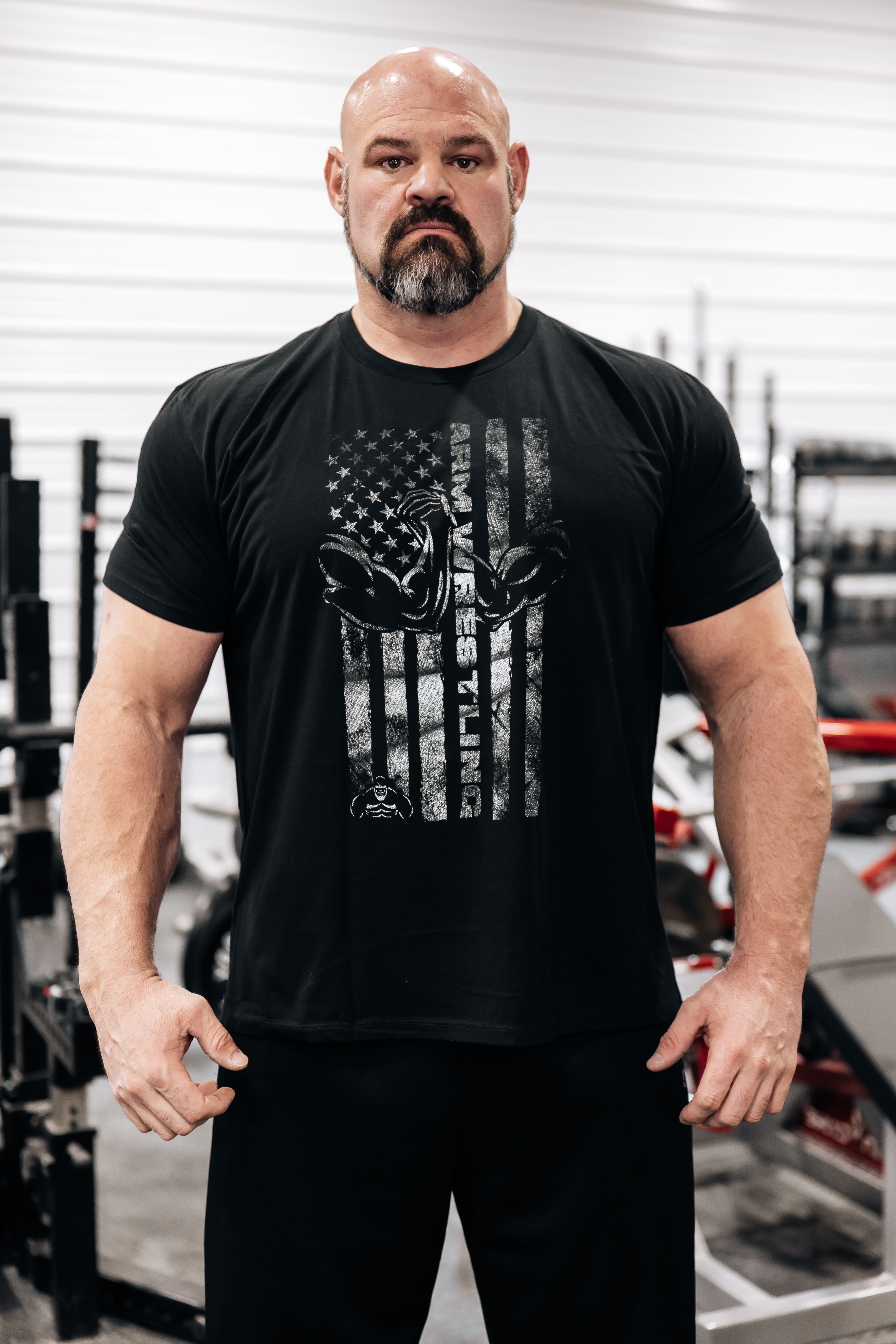 ARM WRESTLING FLAG T-SHIRT BY BRIAN SHAW