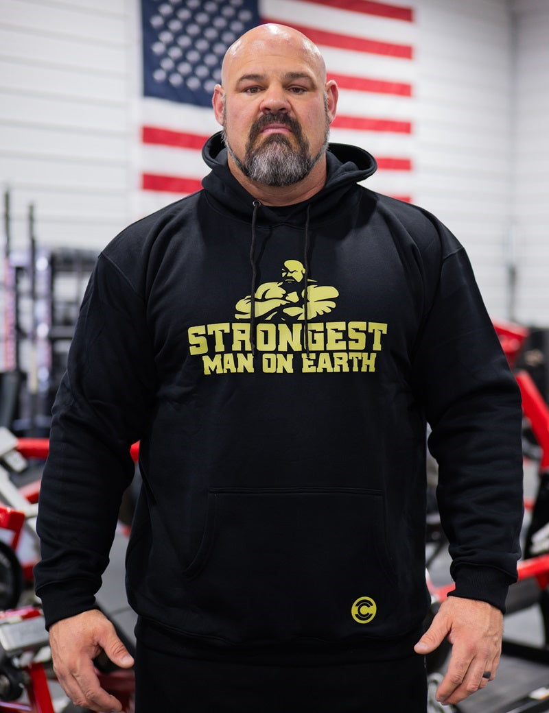 Gold and Black Limited Edition STRONGEST MAN ON EARTH Hoodie