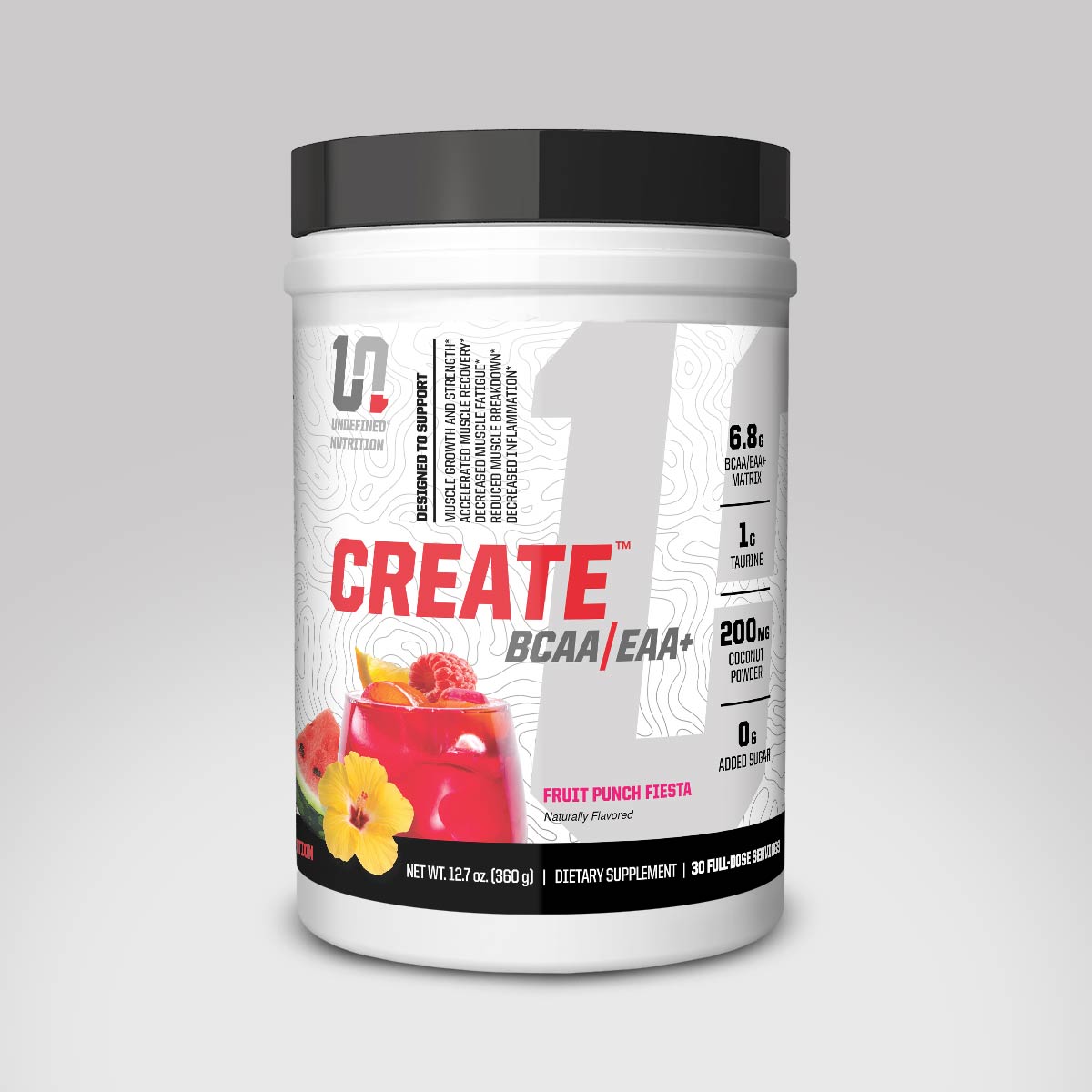 Create BCAA/EAA+ Fruit Punch Fiesta flavor nutritional supplement made by Undefined Nutrition - Brian Shaw