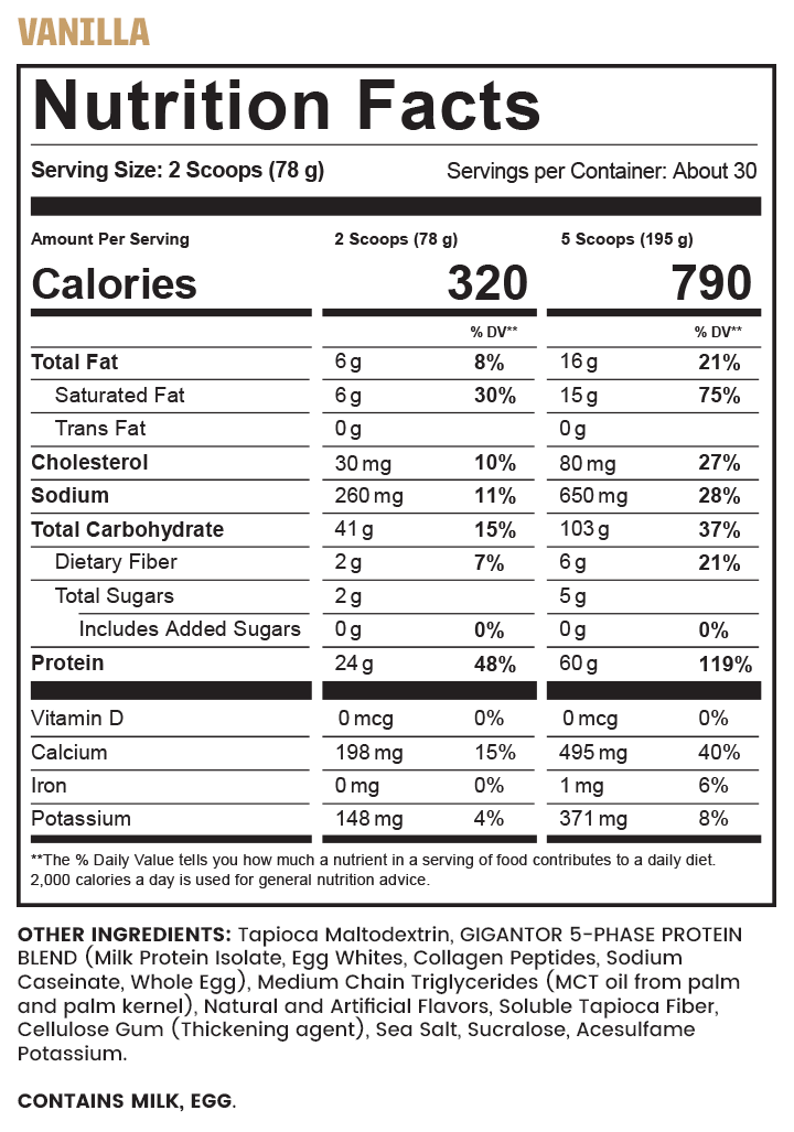 Supplement/Nutrition Facts label
