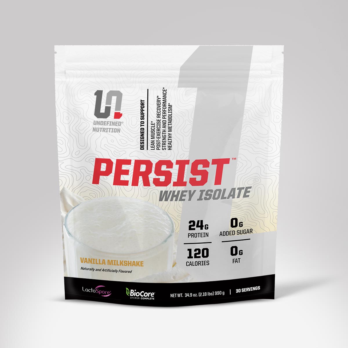Persist Whey Protein Isolate - Vanilla Milkshake flavor nutritional supplement made by Undefined Nutrition - Brian Shaw