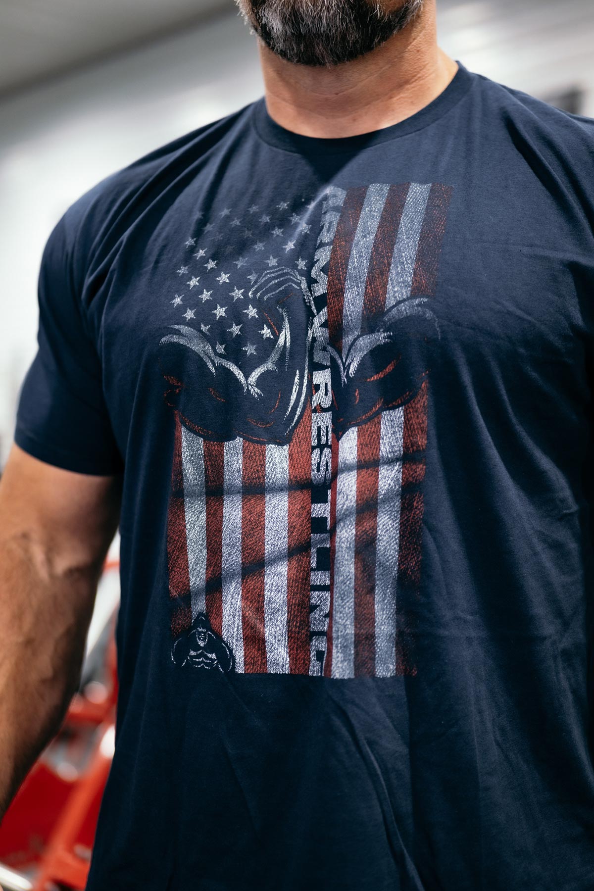 ARM WRESTLING FLAG T-SHIRT BY BRIAN SHAW
