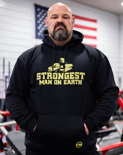 Gold and Black Limited Edition STRONGEST MAN ON EARTH Hoodie