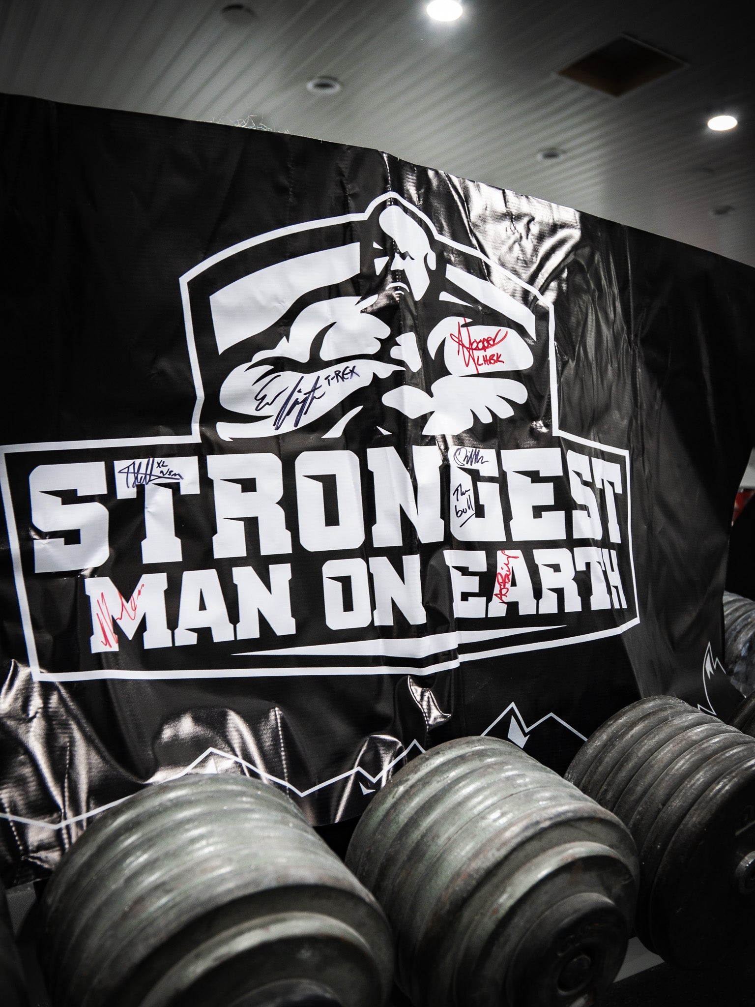 SIGNED 2023 STRONGEST MAN ON EARTH BANNER RAFFLE