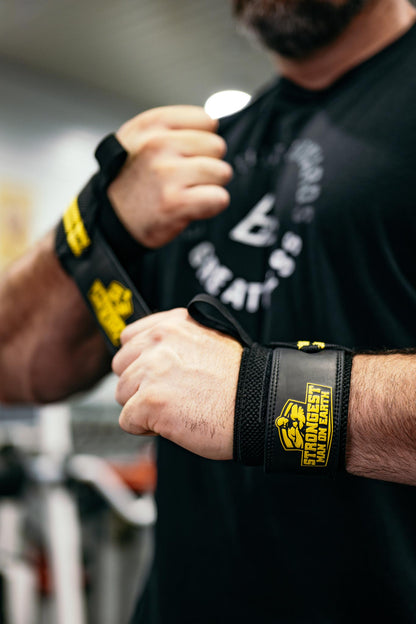 Limited Edition STRONGEST MAN ON EARTH Wrist Wraps - 20"