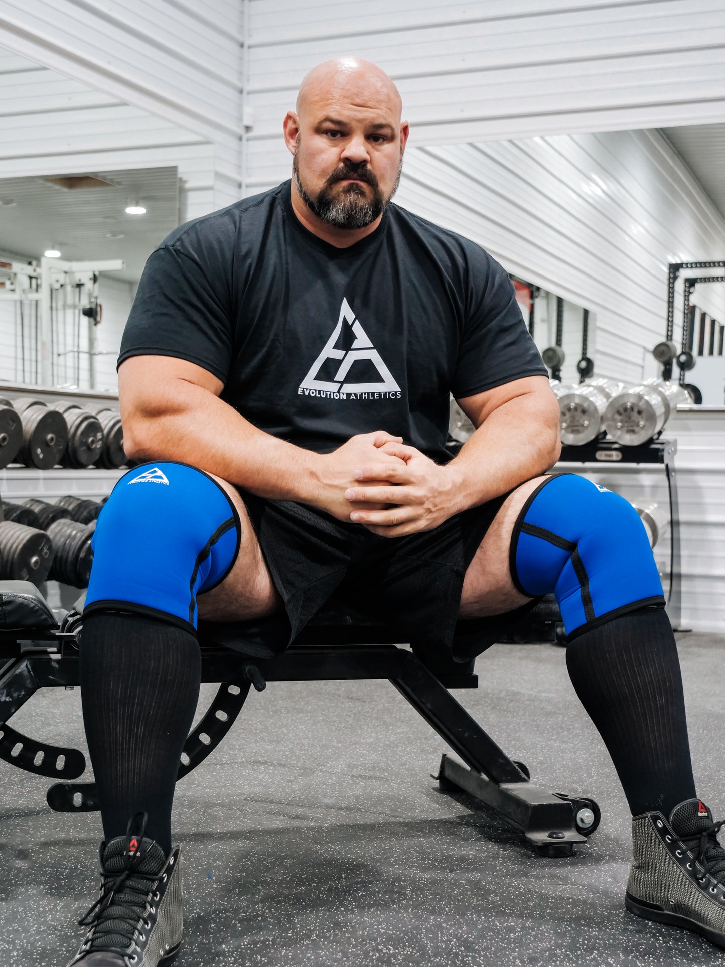 BLUE/BLACK 9MM KNEE SLEEVES