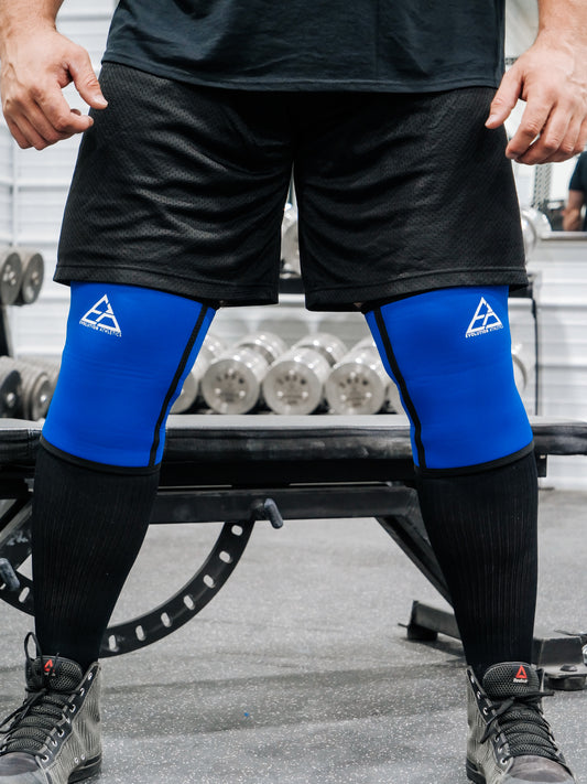 BLUE/BLACK 9MM KNEE SLEEVES