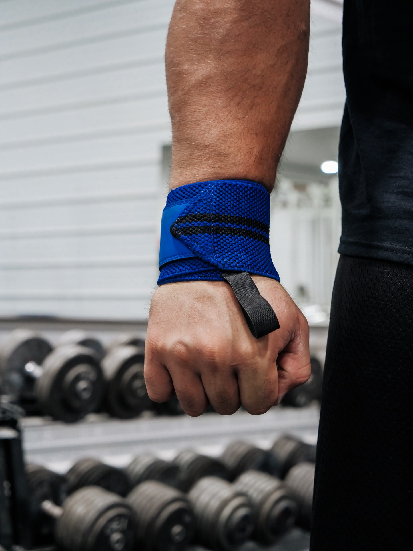 BLUE/BLACK WRIST WRAPS 20"