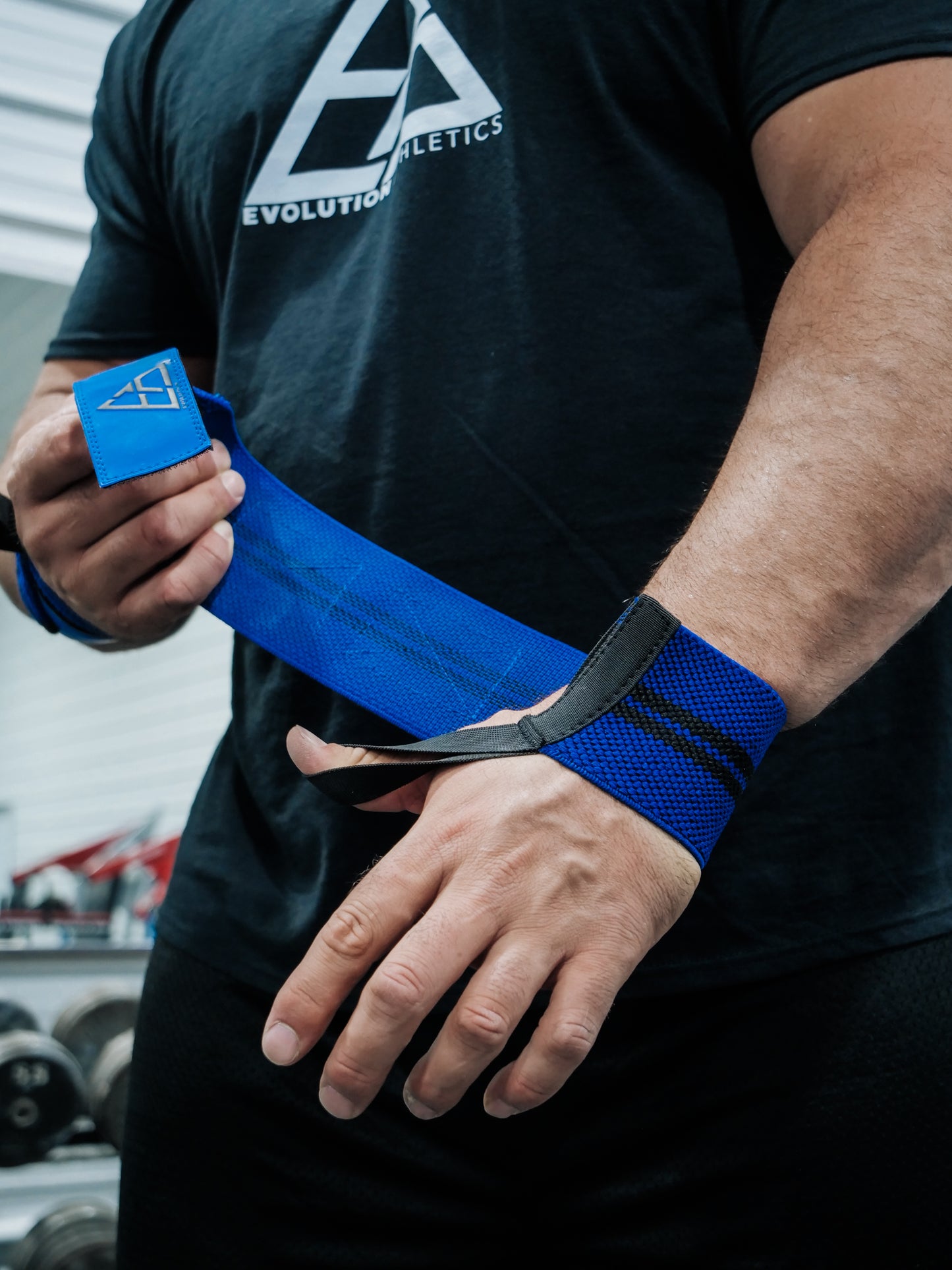 BLUE/BLACK WRIST WRAPS 20"