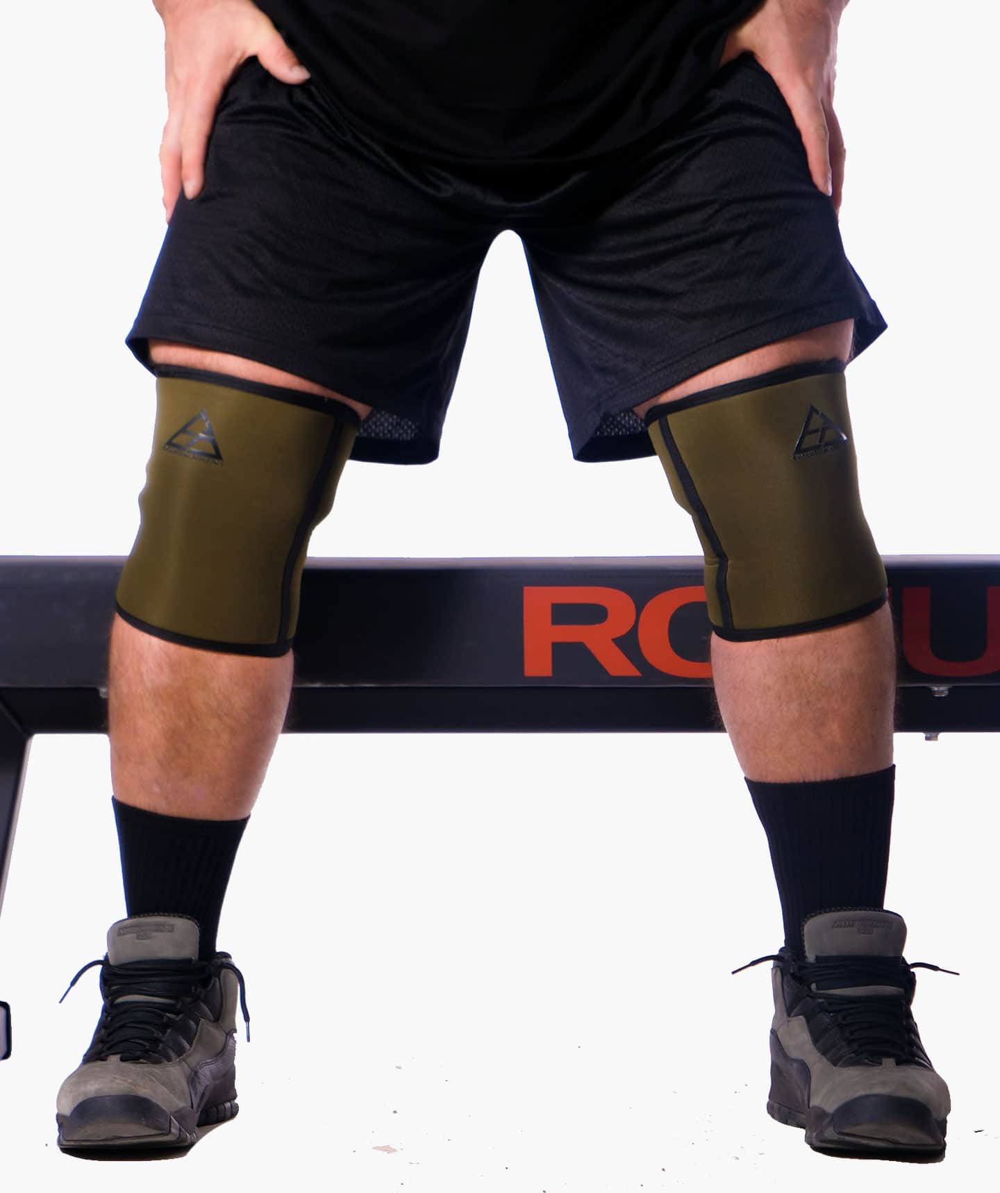 GREEN/BLACK 9MM KNEE SLEEVES