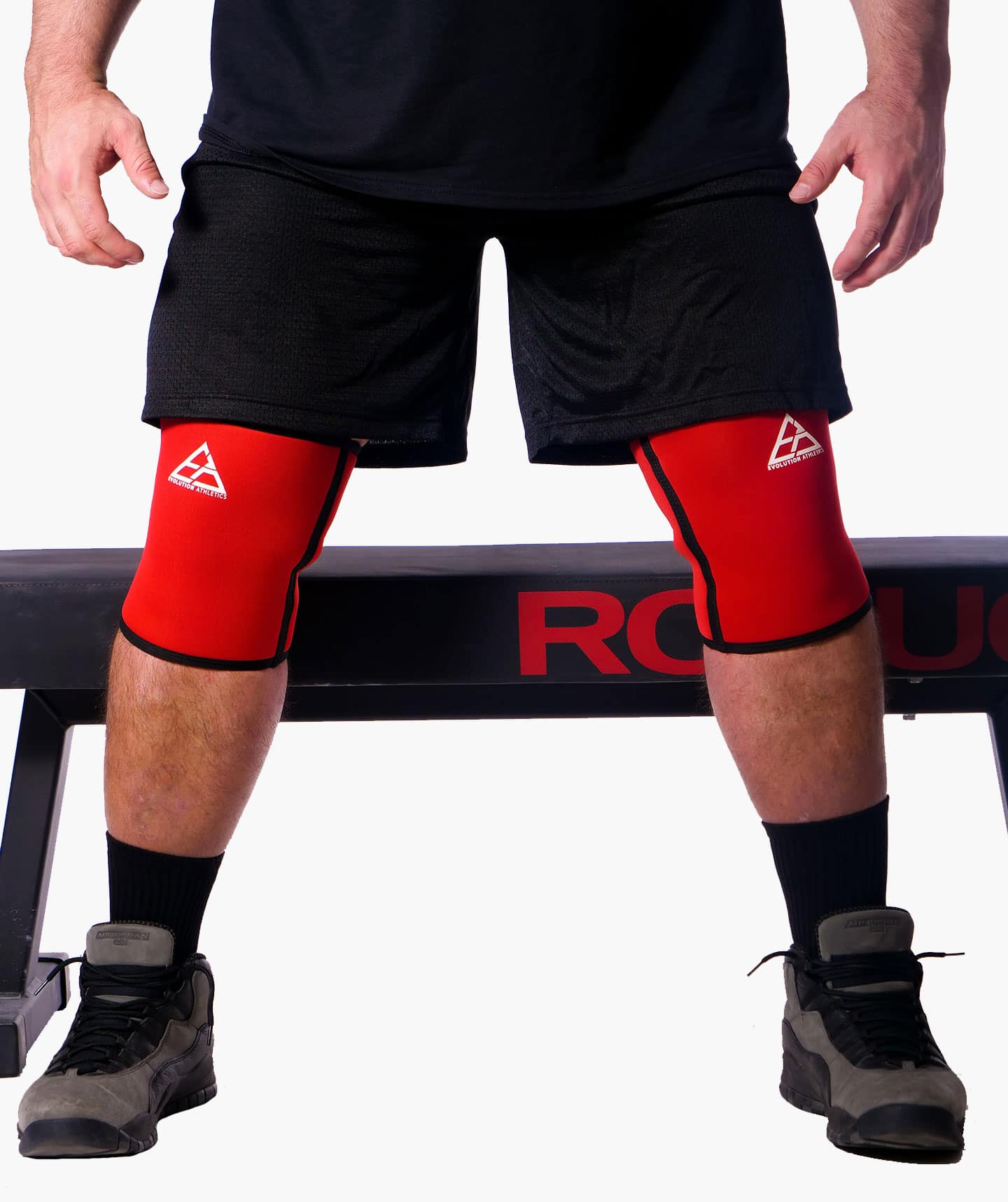 RED/BLACK 9MM KNEE SLEEVES - ALL SALES FINAL